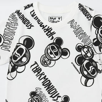 WHITE HARMONIOUS PRINT HALF SLEEVES T-SHIRT FOR BOYS